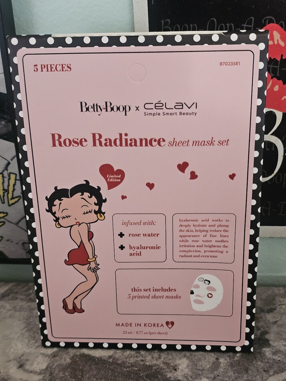 Betty Boop Pink Rose Radiance Sheet Mask Set